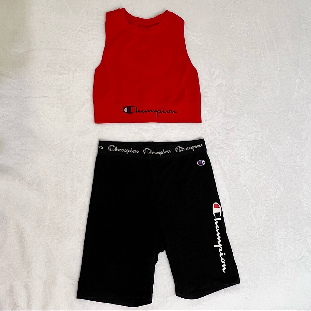 Champion Set | Sport Outfit | Crop Top | Bike Short | Gym Set |